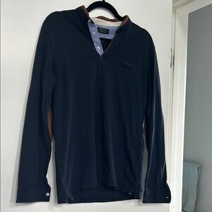 Zara Man Charcoal Polo with Contrast Collar